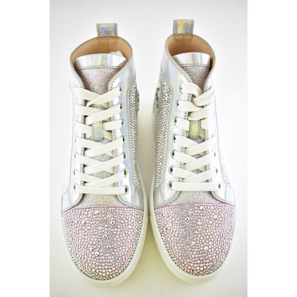 Christian Louboutin Super Louis Strass Flat SD AB Crystal High Top Sneaker 39.5 - Picture 7 of 12